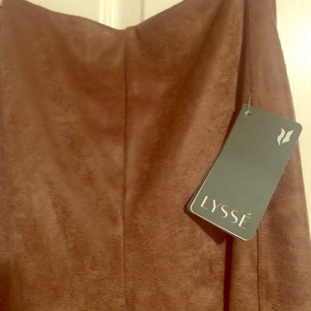 Suede brown leggings